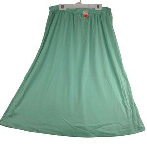 Vintage Perry Classic A Line Midi Skirt 14 Green Deadstock Minimalist Feminine